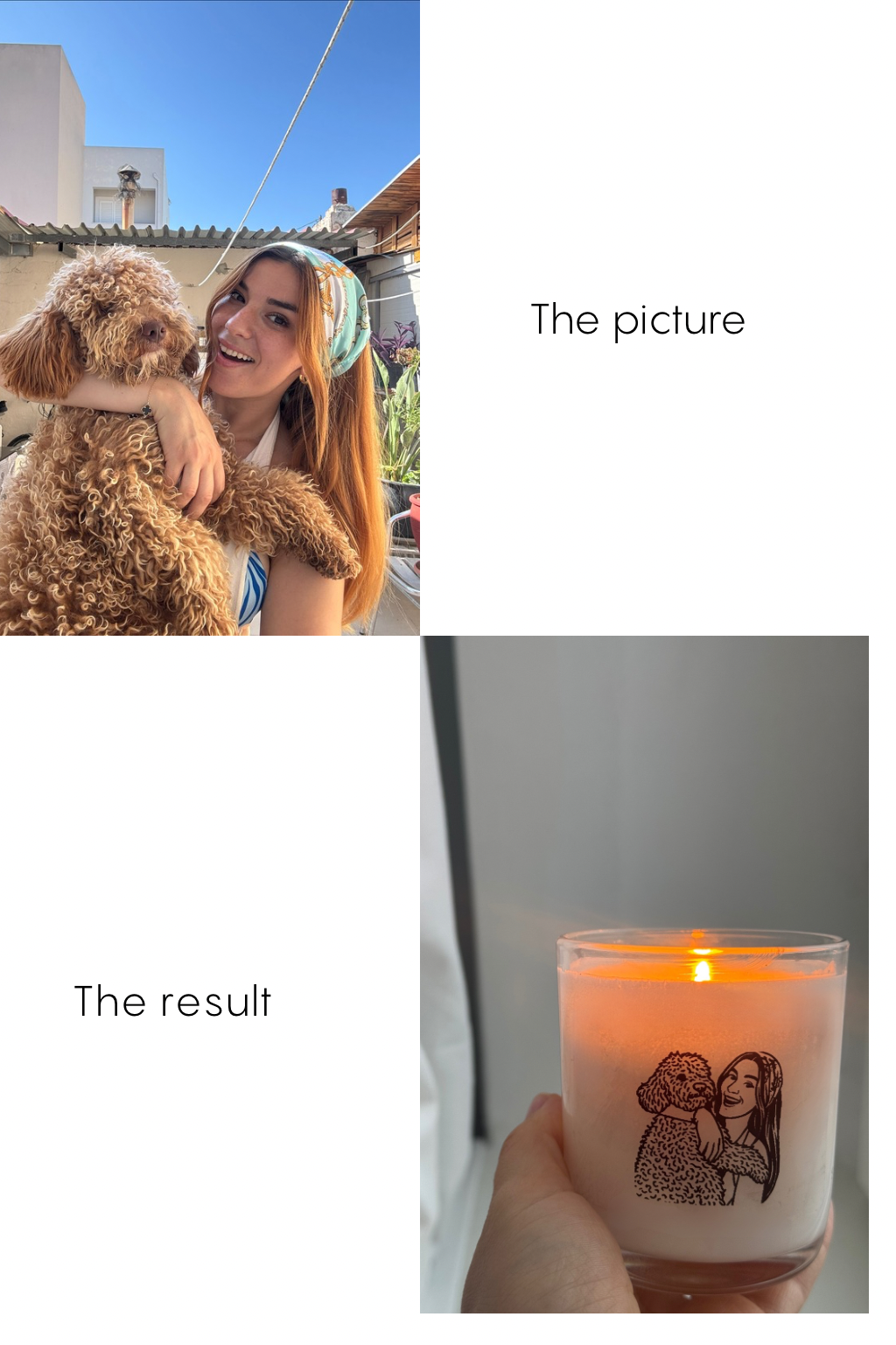 Personalized XL Candle - Lineart