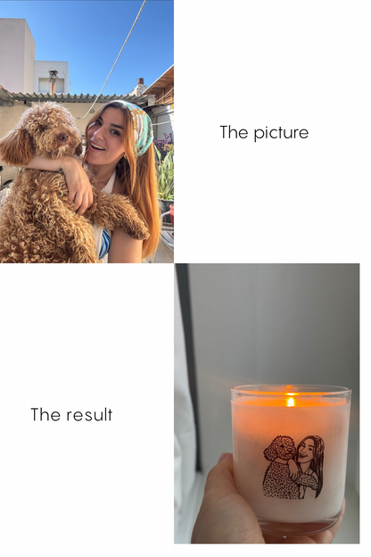 Personalized XL Candle - Lineart